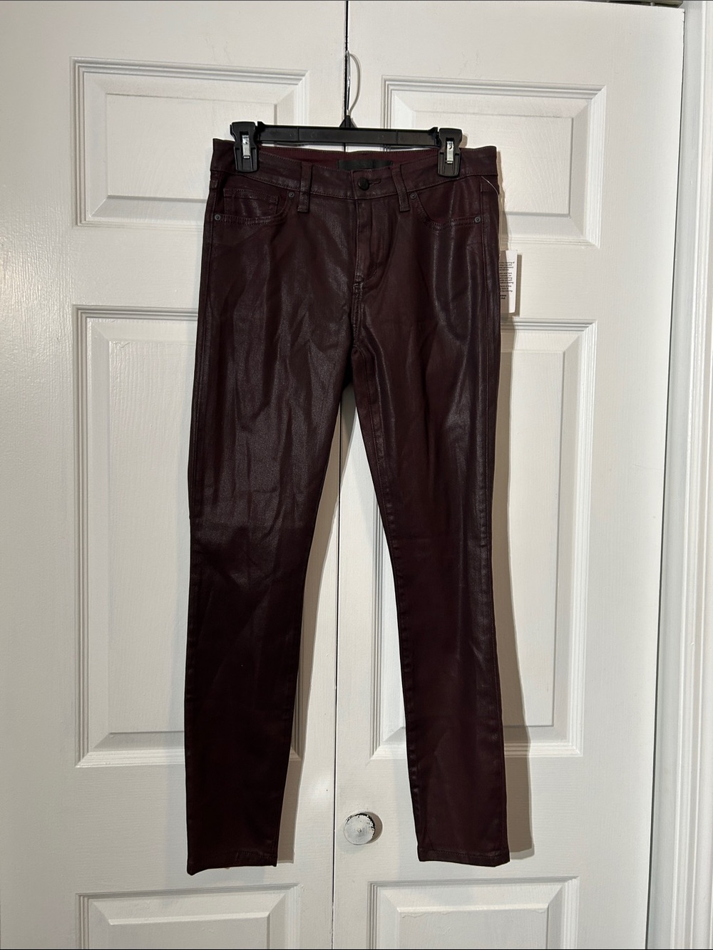 NWT Joe's Jeans Coated Skinny Jeans in Deep Wine Size 27